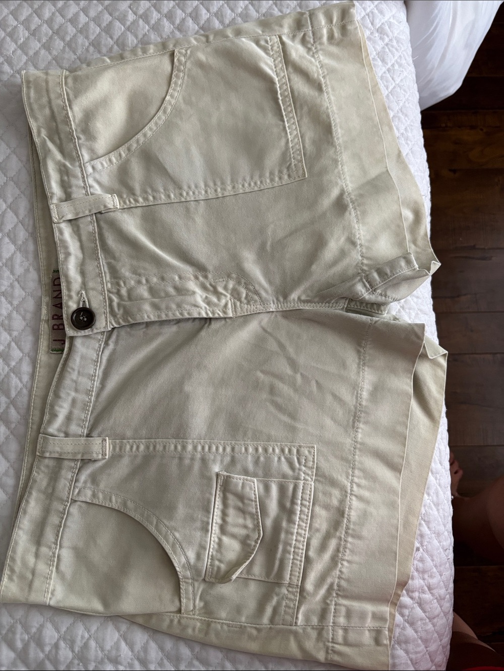 Cream Cotton Shorts